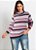 Suéter de tricô gola alta Listrado Rosa - Imagem 6