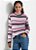 Suéter de tricô gola alta Listrado Rosa - Imagem 1
