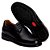 Sapato Antistress Masculino com Cadarço Couro Pelica Preto Confortável Palmilha Gel - Imagem 4