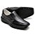 Sapato Casual Masculino Antistress Couro de Carneiro Pelica Preto Confortável Bico Quadrado - Imagem 2