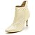 Bota Feminina Cano Curto Bico Fino Verniz Off White - Imagem 2