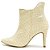 Bota Feminina Cano Curto Bico Fino Verniz Off White - Imagem 4