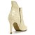 Bota Feminina Cano Curto Bico Fino Verniz Off White - Imagem 3