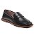 Mocassim Feminino Casual Preto Bico Quadrado - Imagem 1