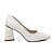 Sapato Feminino Scarpin Branco Salto Triangulo - Imagem 3