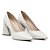 Sapato Feminino Scarpin Branco Salto Triangulo - Imagem 2