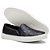 Tênis Feminino Slip On Couro Legítimo Preto - Imagem 3