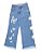 Calça Wide Leg Jeans - Estampada - Imagem 1
