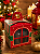 Caixa Para Mini Panetone Com Alça e Visor Feliz Natal  10x10x10 - 1 Unidade - Imagem 1