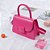Bolsa Transversal com Alça de Mão Média - Cor Rosa, Couro Sintético - Modelo Londres - Imagem 2