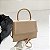 Bolsa Transversal com Alça de Mão Média - Cor Bege, Couro Sintético - Modelo Jessi - Imagem 1