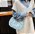 Bolsa Baguette Pregueada - Cor Azul, Couro Sintético - Modelo Vicky - Imagem 3