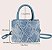 Bolsa Quadrada Denim Franjada - Cor Azul, Couro Sintético - Modelo Luna - Imagem 14