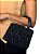 Bolsa Quadrada Denim Franjada - Cor Preto, Couro Sintético - Modelo Luna - Imagem 2