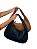 Bolsa de ombro meia-lua - Cor Preto, Couro Sintético trançado - Modelo Adele - Imagem 5