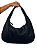 Bolsa de ombro meia-lua - Cor Preto, Couro Sintético trançado - Modelo Adele - Imagem 1