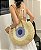 Bolsa Artesanal Olho Grego - Cor Bege, Palha sintética - Modelo Lis - Imagem 2
