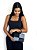Bolsa Quadrada Jeans - Cor Preto, Couro Sintético - Modelo Ester - Imagem 3