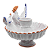 Fonte de galo e galinha terracota azul e branco - Imagem 1