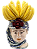 CACHEPOT CABEÇA MULHER PENCA DE BANANA COM TURBANTE - Imagem 1