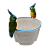 CACHEPOT CEREJA COM CASAL DE CALOPSITA COLORIDA - Imagem 1