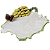 TRAVESSA FOLHA DE BANANA G C/APLICAÇÃO CACHO DE BANANA PINCELADO VERDE - Imagem 1