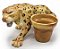 ONÇA COM VASO OCRE MOCA - Imagem 1