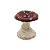 PORTA VELA COGUMELO VERMELHO BASE REDONDA - Imagem 1