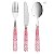 Set/18 Talheres Rosa - Floral - Imagem 1