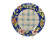 Prato raso relevo xadrez Chita Maria Azul - Imagem 1