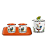 SET BANDEJA/2 COPOS ESPRESSO/ACUCAREIRO LARANJA COCORICO - Imagem 1