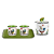SET BANDEJA/2 COPOS ESPRESSO/ACUCAREIRO VERDE COCORICO - Imagem 1