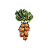 MAÇO DE RABANETES LARANJA E LAÇO LISTRADO - Imagem 1
