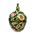 BASE DE ABAJUR COM FUNDO VERDE COM DESENHO DE FLORES E PÁSSAROS - Imagem 1