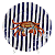 PRATO SOBREMESA AMASSADO C/LISTRAS AZUL COBALTO E DESENHO DE CARANGUEJO - Imagem 1