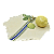 FOLHA DE UVA COM APLIÇAÇÃO DE LIMÃO E DESENHO COM LISTRAS - Imagem 1