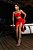 Vestido Midi Vermelho Com Fenda - Imagem 1