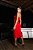 Vestido Midi Vermelho Com Fenda - Imagem 3