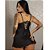 Camisola em Cetim Gloss RENDA, FITAS E STRASS - 4026 - PRETO - Garota Veneno - Imagem 2