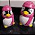 casal Pinguim porta bolacha e baleiro - Imagem 1