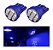 KIT LÂMPADAS PINGÃO PINGO 02 Lâmpadas De Led T10 Com 8 Leds 12v AZUL - Imagem 1