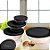 Conjunto 5 potes Vidro Redondos Tampa Plástica Preta Euro - Imagem 3