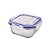 Pote de Vidro Hermético Quadrado Azul 520ml VDR8852-AZ, Euro - Imagem 1