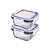 Kit 2 Potes de Vidro Hermético Quadrados 300ml Euro - Imagem 1