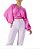 BLUSA CROPPED COLCCI MANGAS BUFANTE- ROSA - Imagem 1