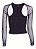 BLUSA FORUM DETALHE TULE LISTRADO- PRETO - Imagem 2