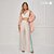 CALÇA RAMO SELVAGEM PANTALONA COM PREGA ESTAMPADA - BEGE - Imagem 1