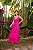 VESTIDO RAMO SELVAGEM LONGO DE CREPE COM BABADOS - PINK VIVO - Imagem 1