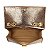 BOLSA SANTA LOLLA  FLAP BAG COM ALÇA DE CORRENTE METALIZADA PEQUENA - BRONZE - Imagem 2