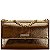 BOLSA SANTA LOLLA  FLAP BAG COM ALÇA DE CORRENTE METALIZADA PEQUENA - BRONZE - Imagem 1